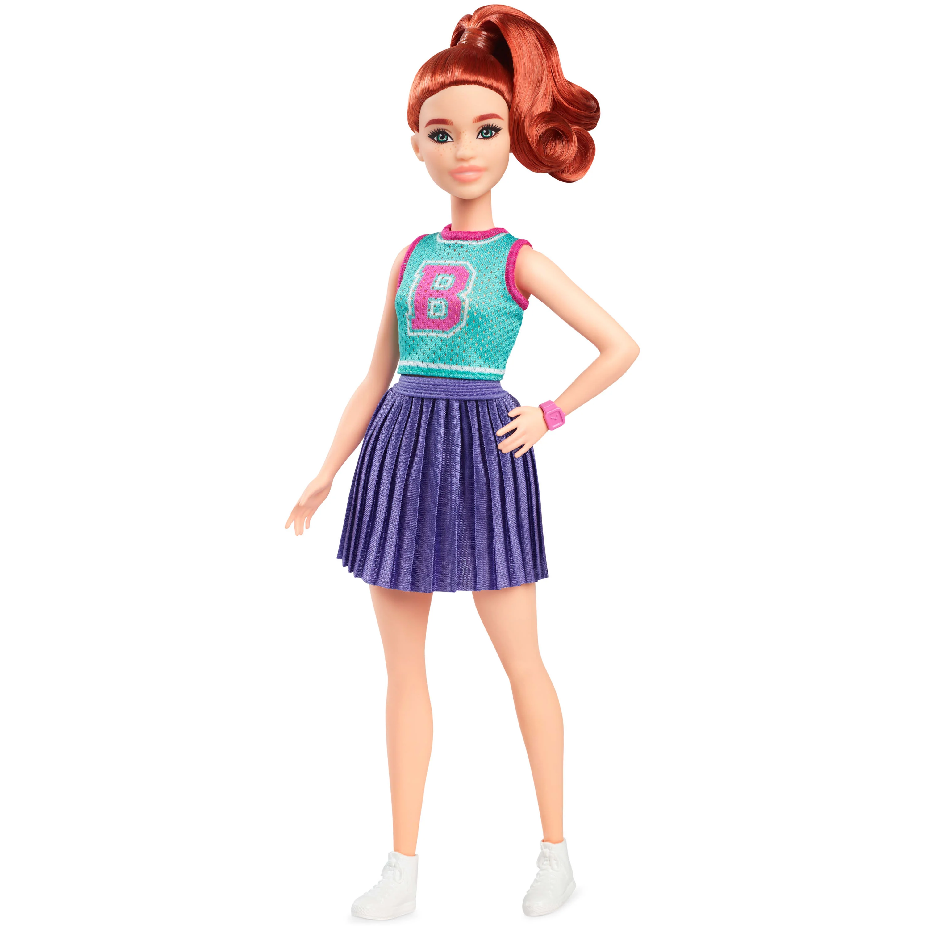 Barbie Fashionistas Doll #232 in Jersey Top and Pleated Purple Skirt