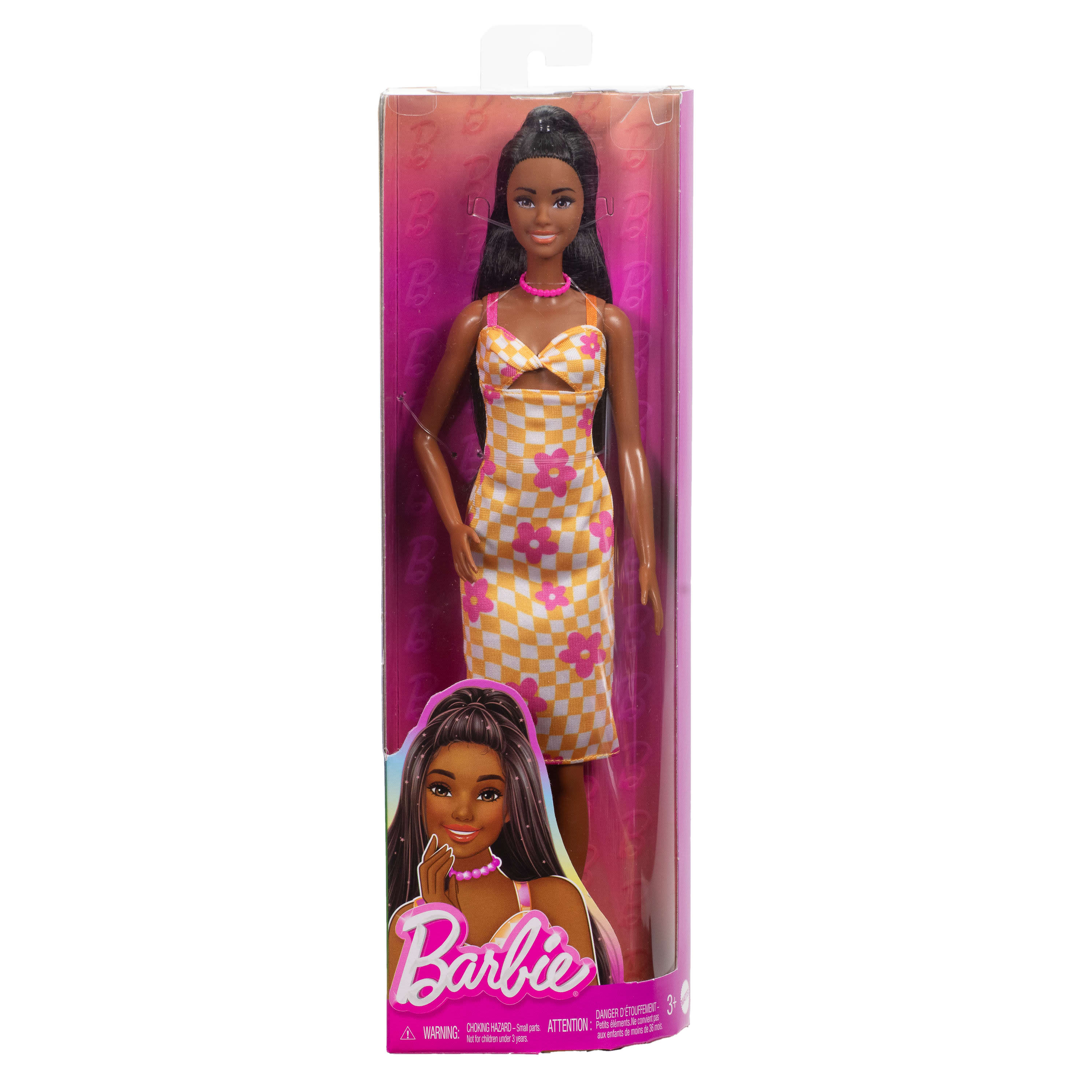 Barbie Fashionistas Doll #233 in Checkered Flower Midi Dress - Image 5