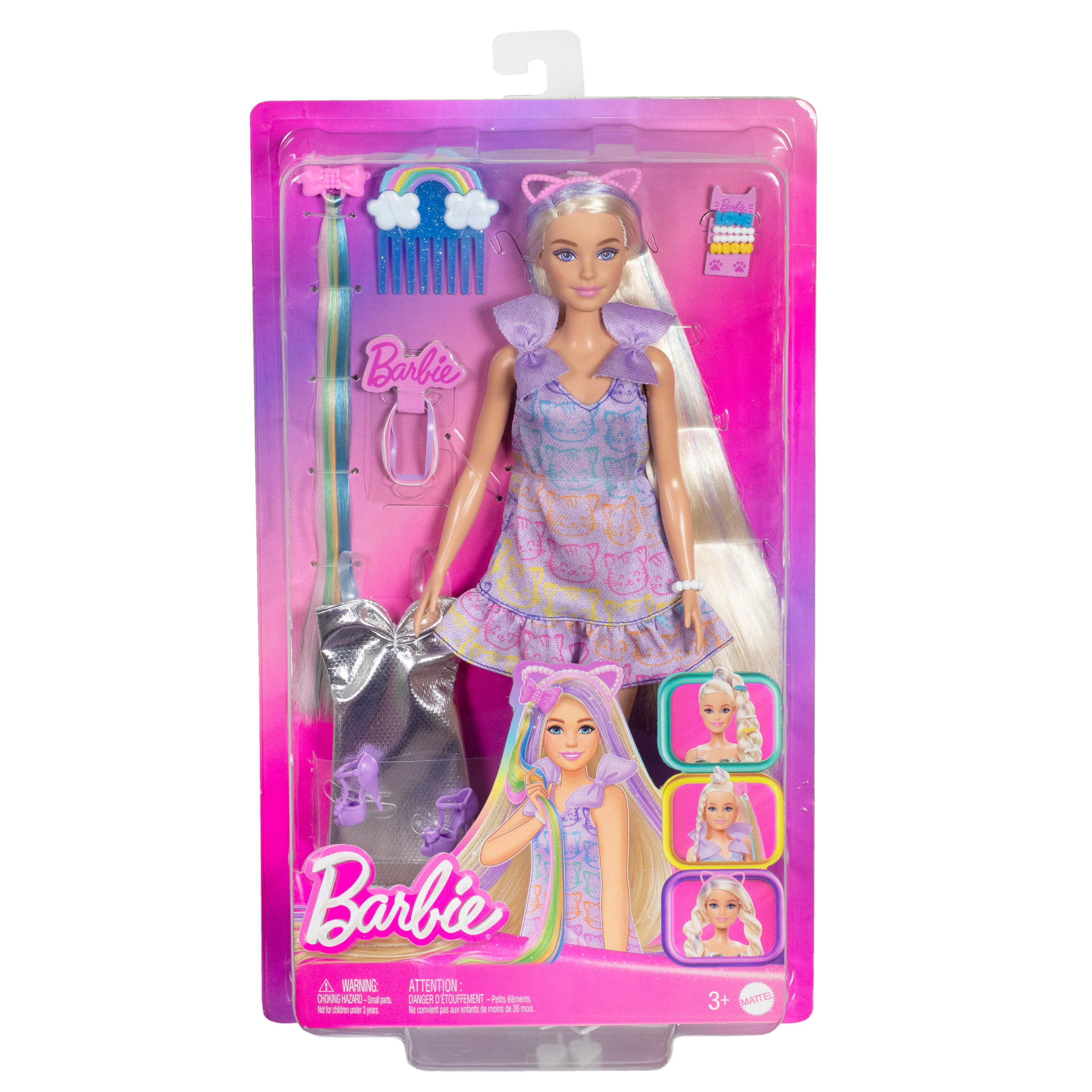Barbie Fun & Fancy Doll & Accessories, Blonde Fashion Doll with Extra-Long Hair & 2 Looks - Image 5