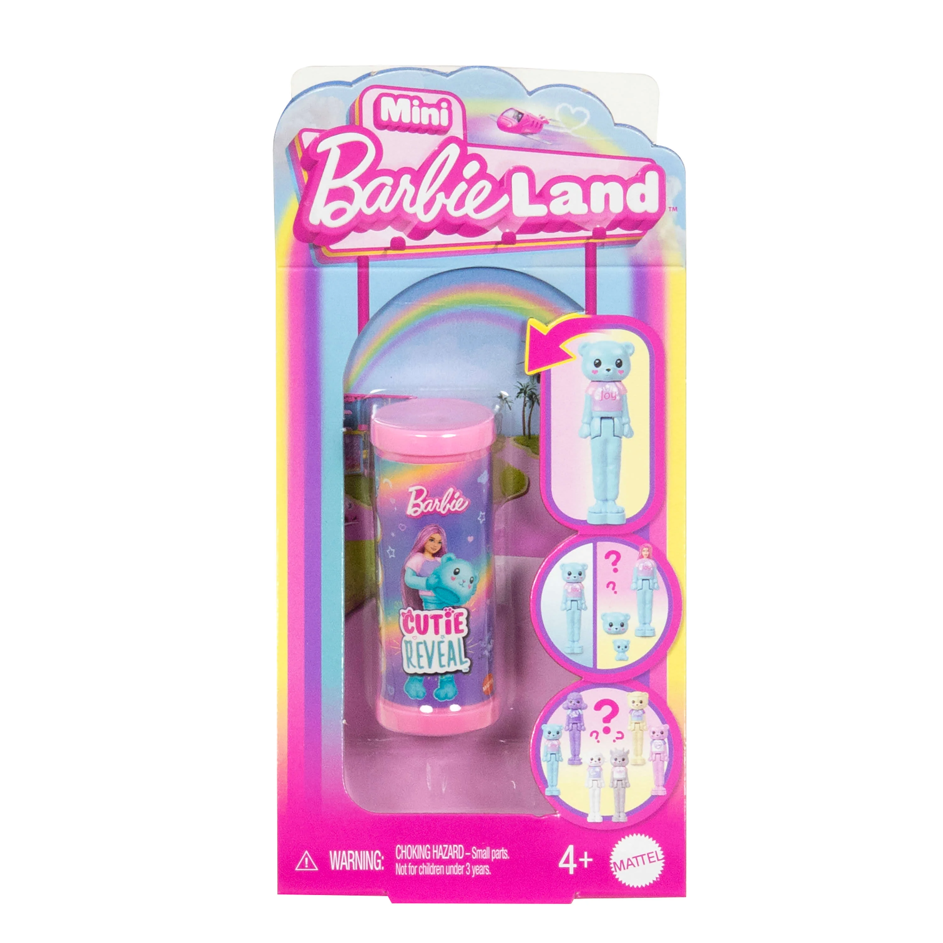 Barbie Mini BarbieLand Cutie Reveal Doll & Pet, 1.5-inch Cozy Cute Tees Series (Styles May Vary)
