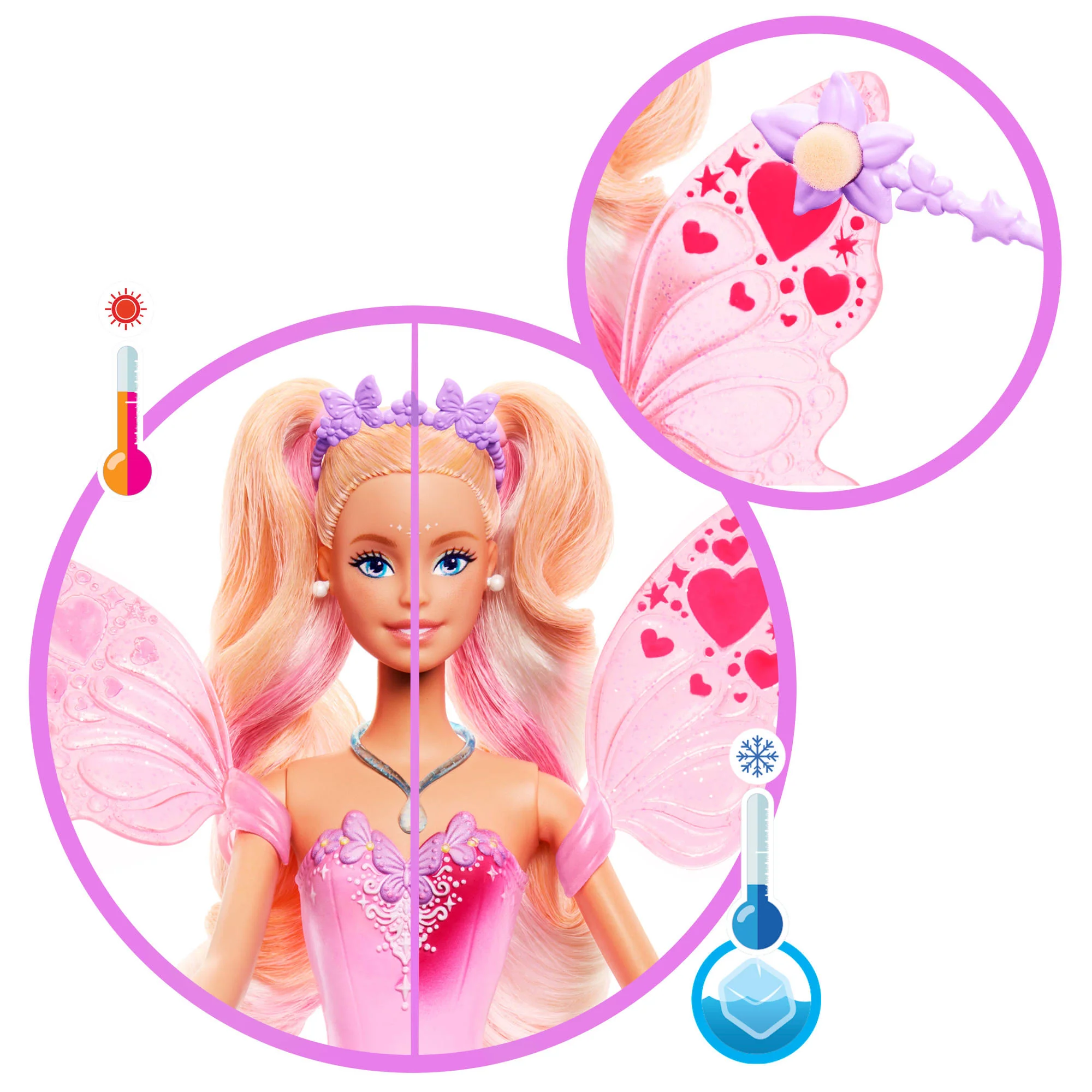 Bundle: 3 Barbie Fantasy Light-Up & Colour-Change Dolls - Image 7
