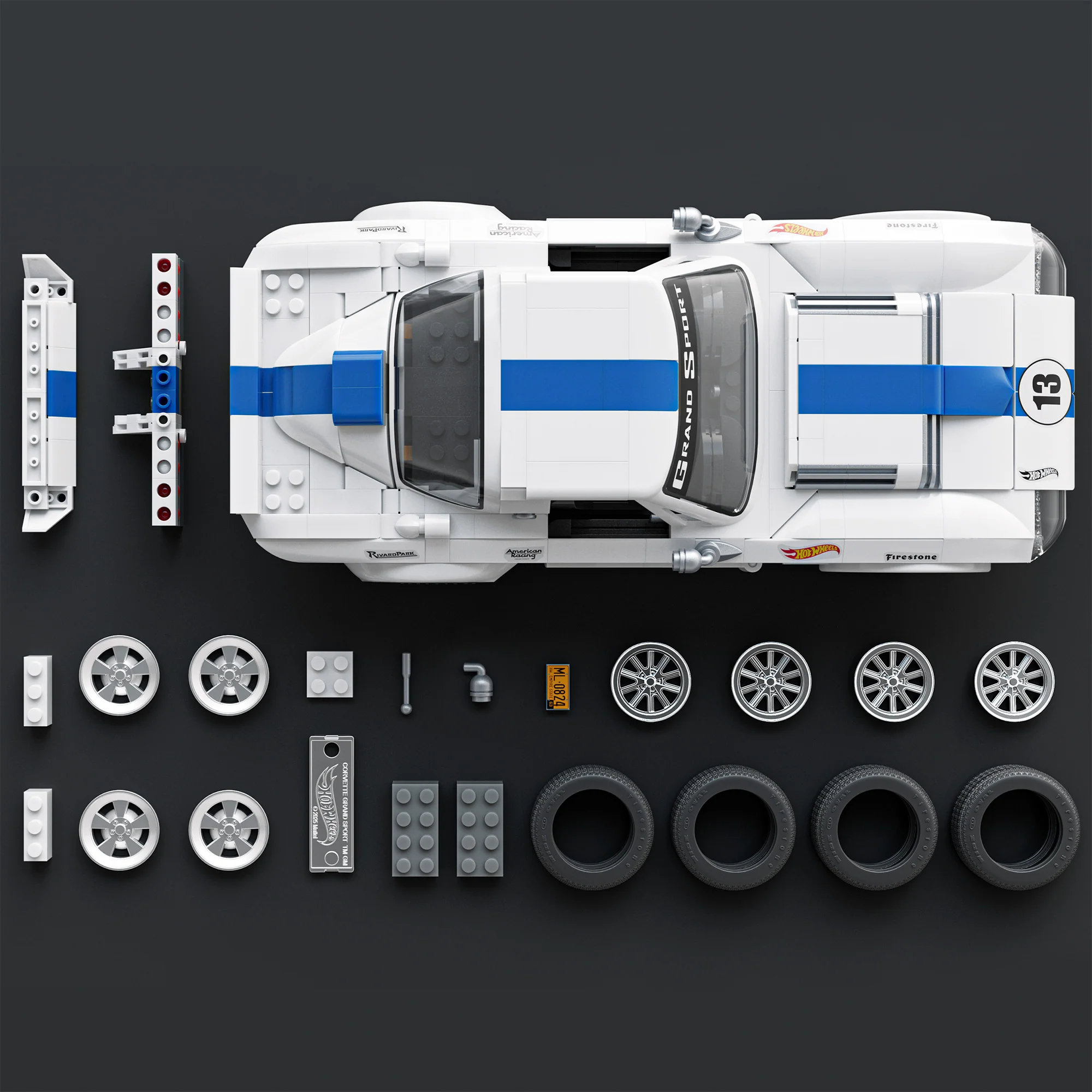 Bundle: Brick Shop Maserati, Cadillac & Corvette Hot Wheels Building Set Trio - Image 16
