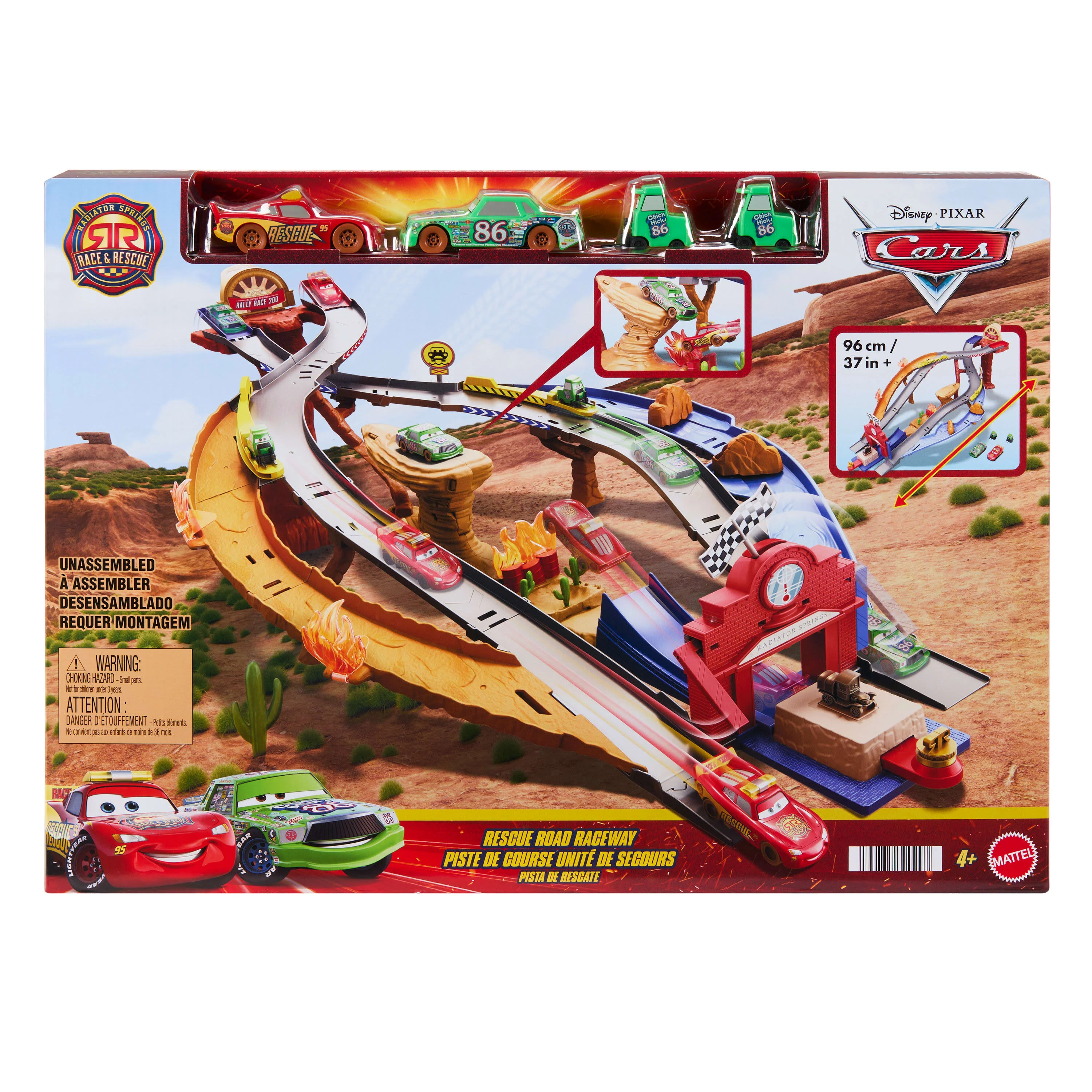 Disney and Pixar Cars Radiator Springs Race & Rescue Rescue Road Raceway Playset - Image 4
