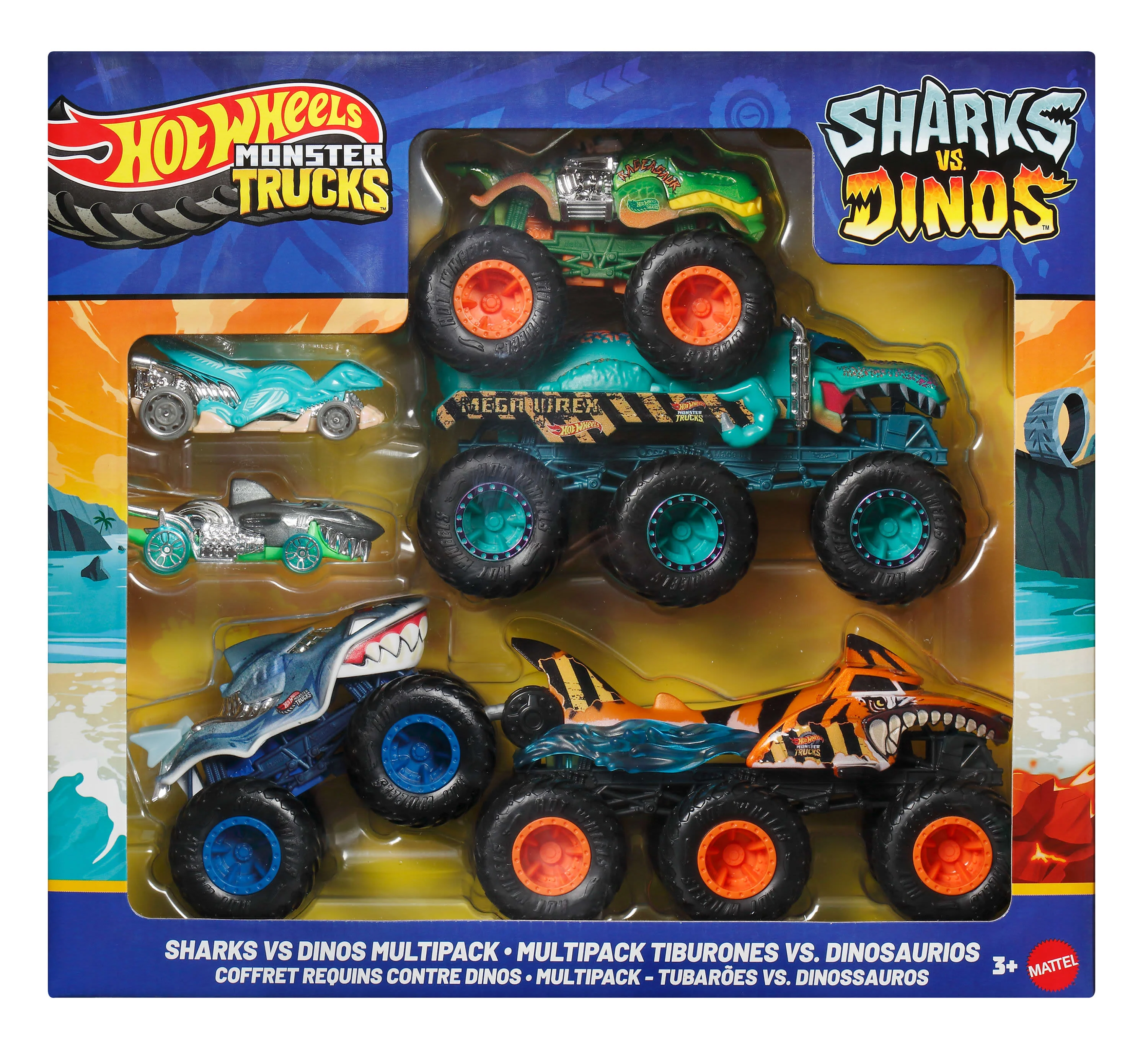 Bundle: Hot Wheels Monster Trucks Sharks vs Dinos Multipack + 5 Assorted Vehicles - Image 7