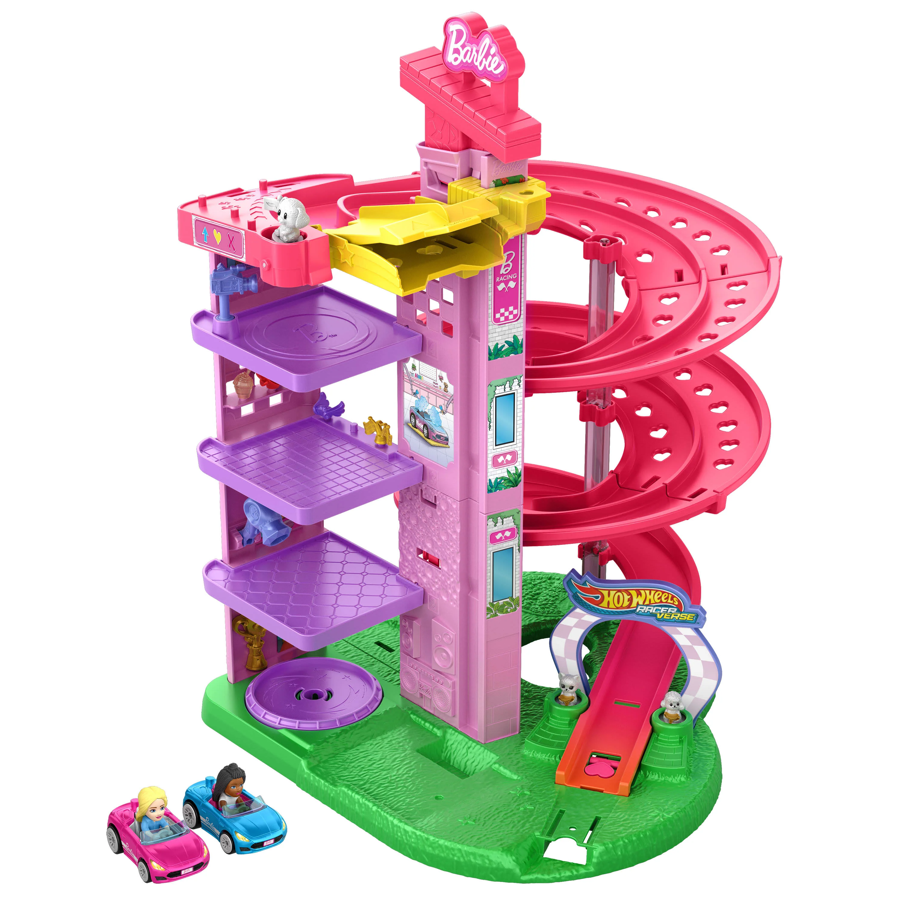 Hot Wheels RacerVerse Barbie Spiral Race Track Set