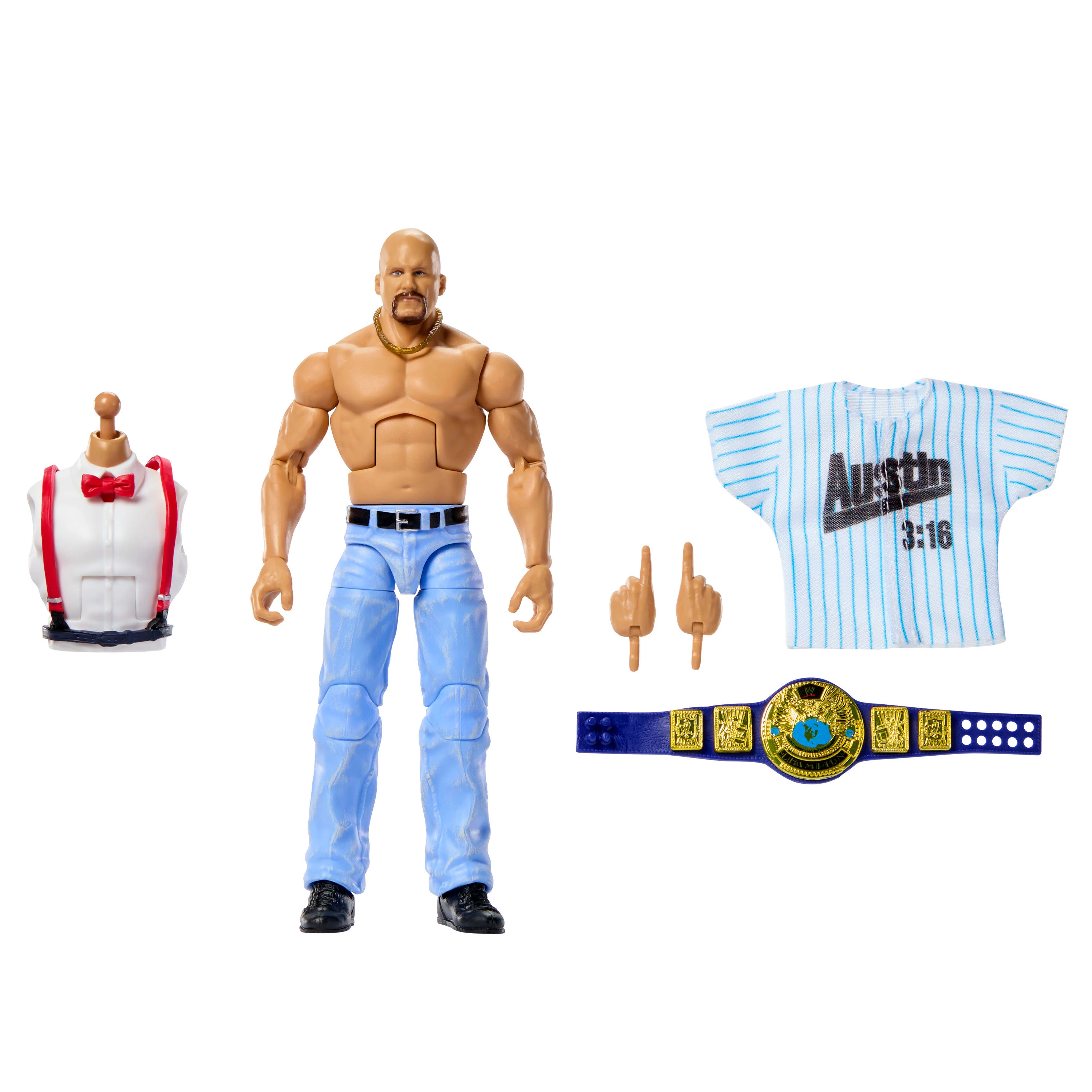 Bundle: WWE Elite Legends - 4 Action Figures, Stone Cold Steve Austin, Jesse The Body Ventura, Mr Fuji and Michelle McCool - Image 5