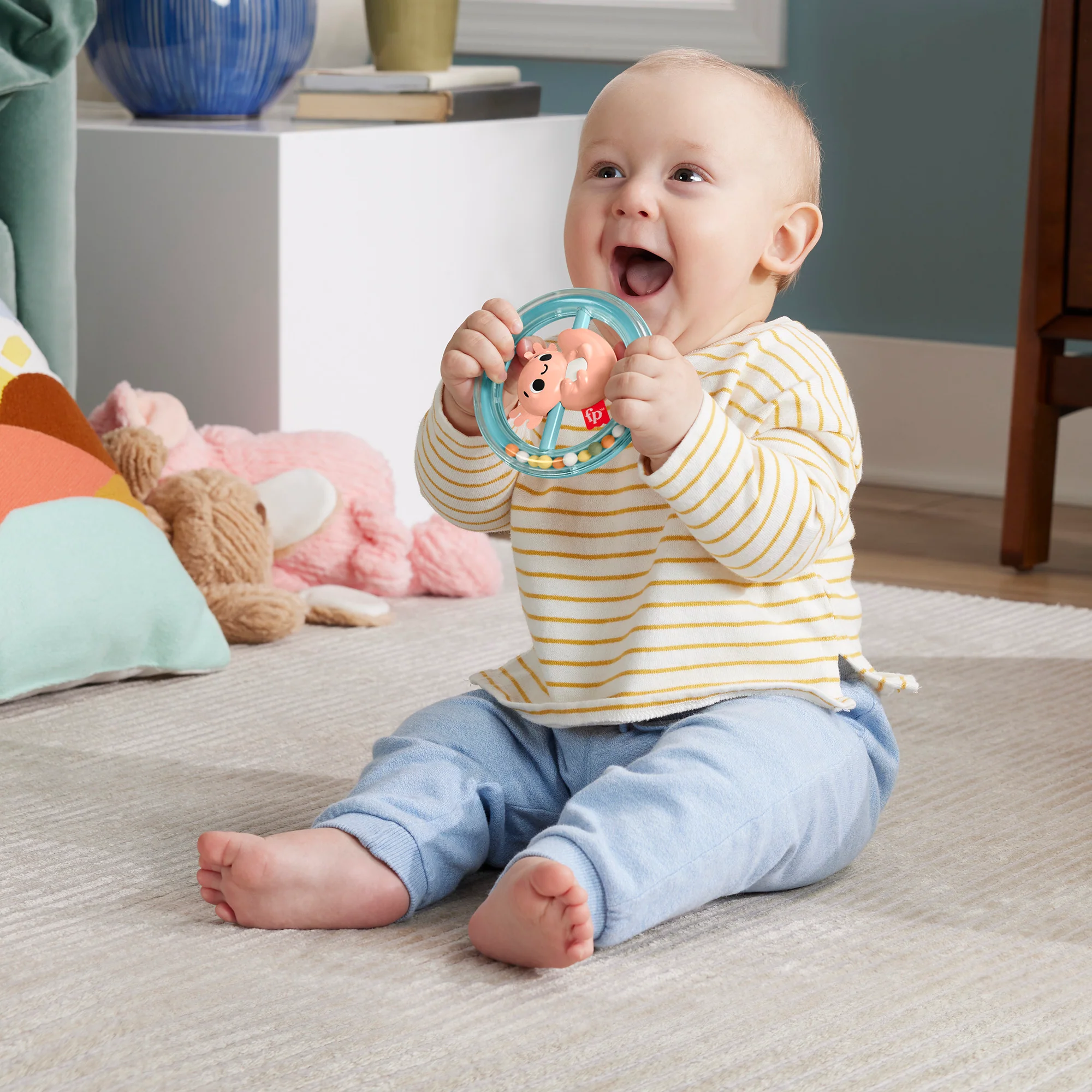 Fisher-Price Animal Themed Baby Teether Rattle & Clacker for Newborns - Assorted* - Image 5