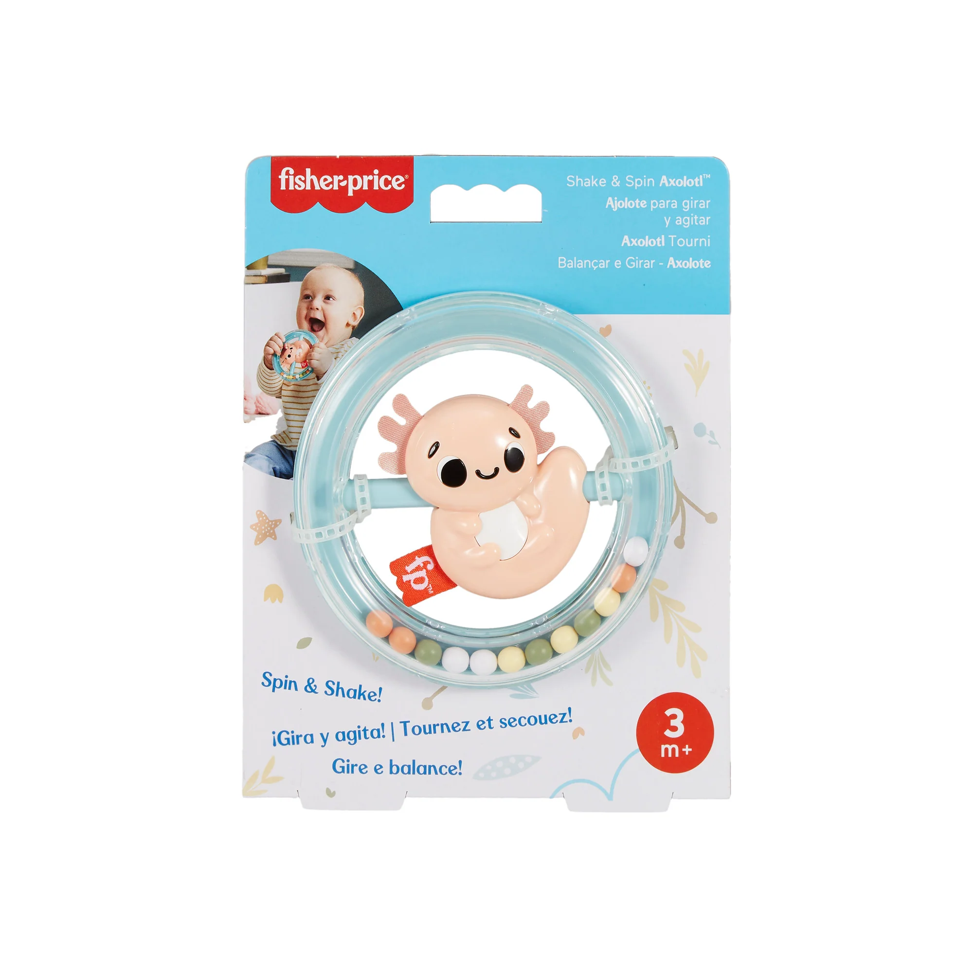 Fisher-Price Animal Themed Baby Teether Rattle & Clacker for Newborns - Assorted* - Image 8