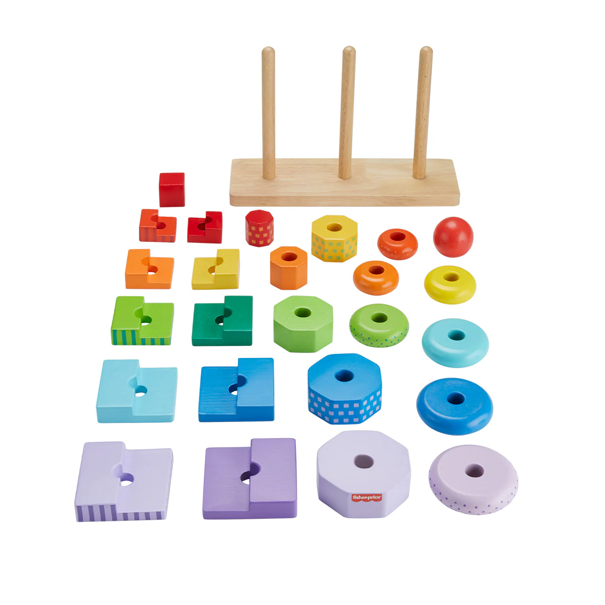 Fisher-Price Wooden Stacking Shape Sorter - Image 2