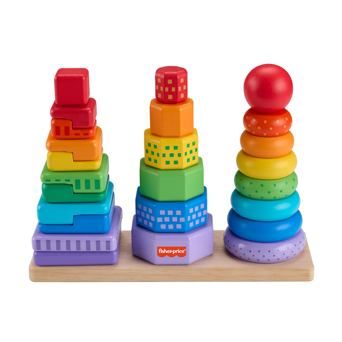 Fisher-Price Wooden Stacking Shape Sorter - Image 3