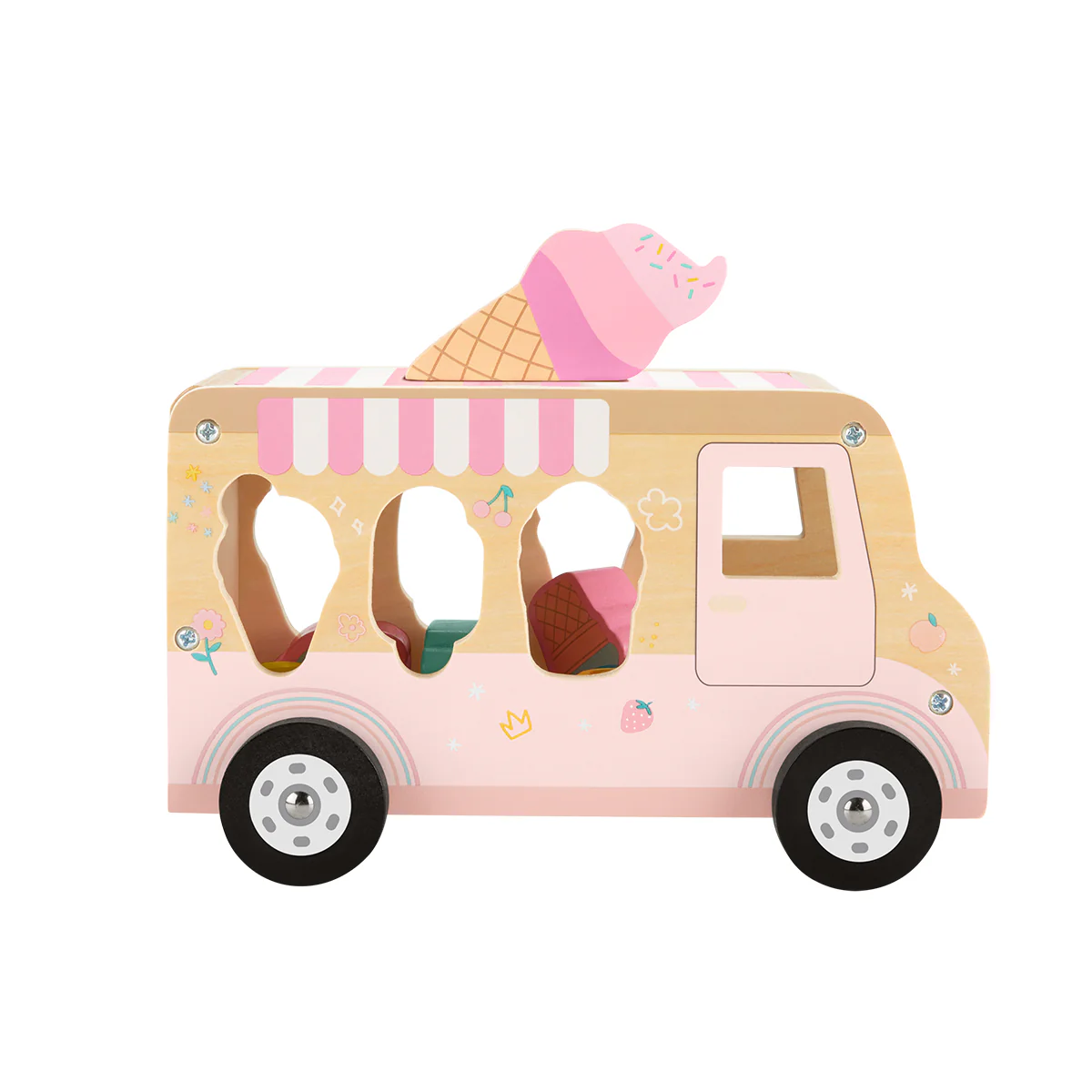 Fisher-Price Wooden Ice Cream Shape Sorter Set - Image 2