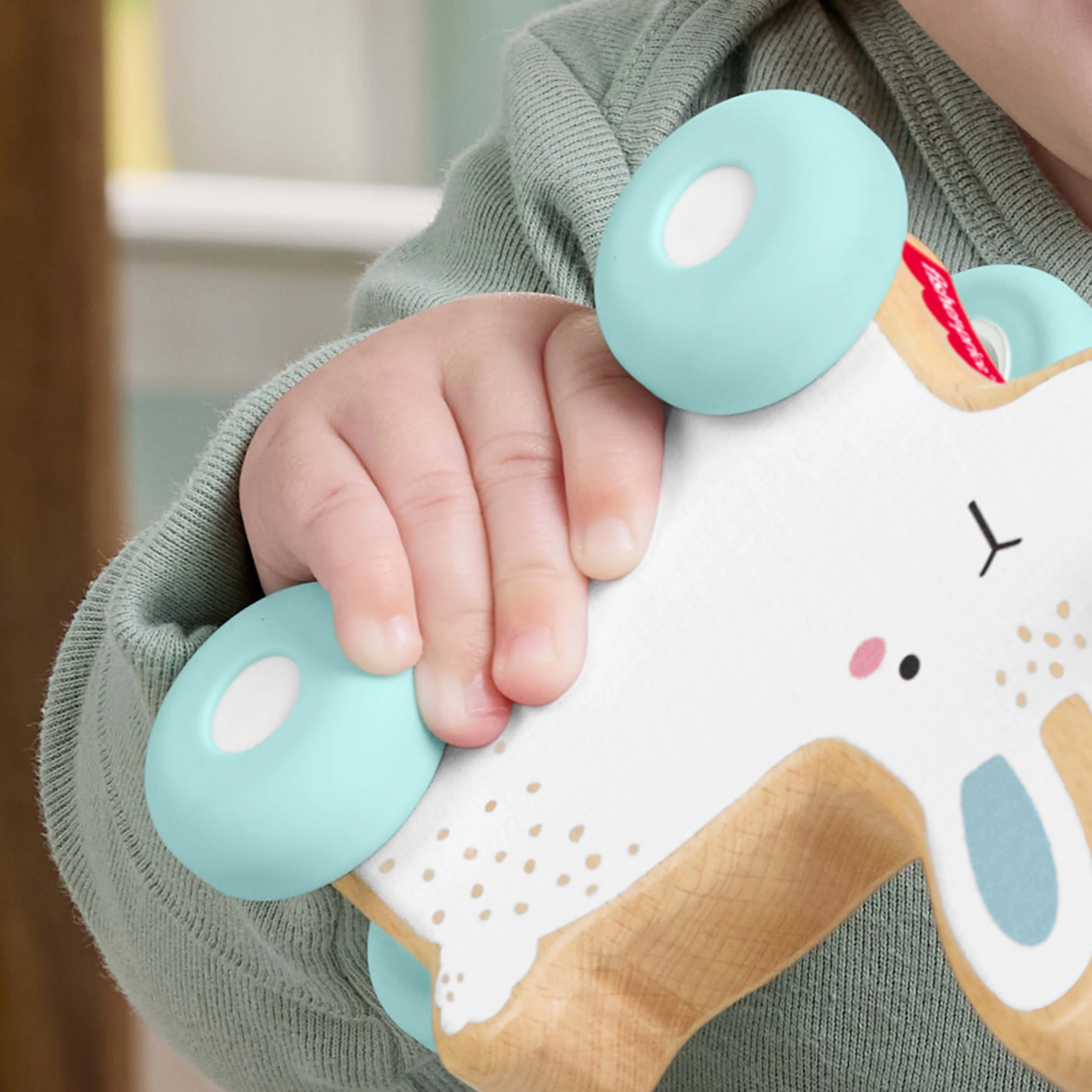 Fisher-Price Wooden Push-Along Bunny Toy Vehicle for Baby Crawling Play - Image 5
