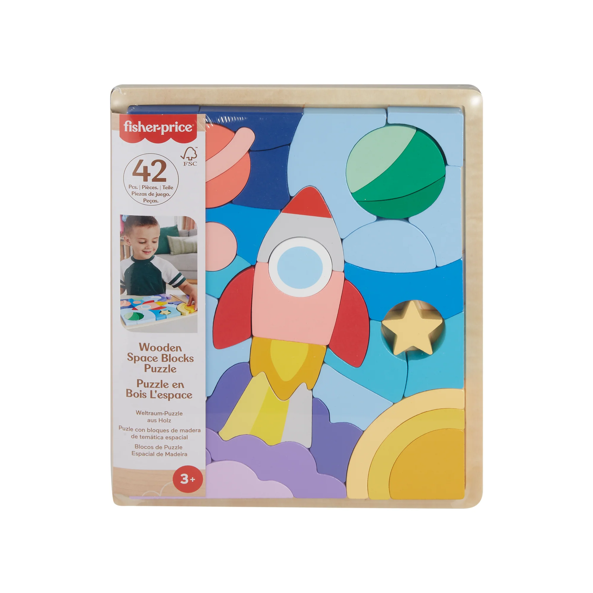 Fisher-Price Wooden Space Blocks Puzzle - Image 9