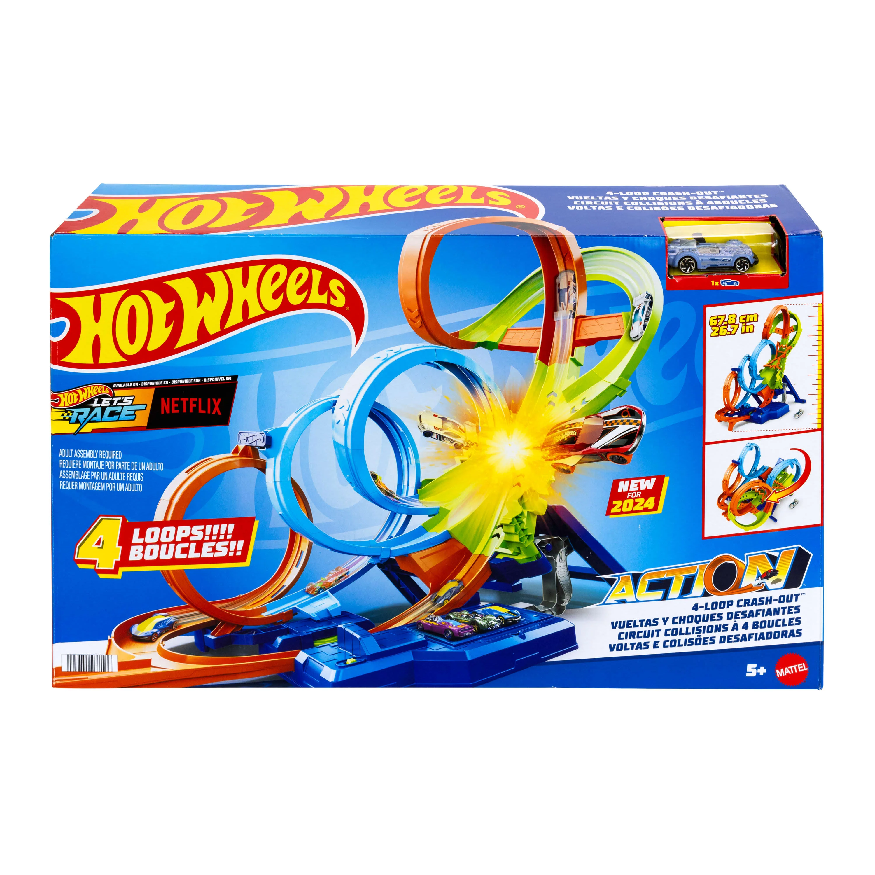 Hot Wheels 4-Loop Crash-Out Track Set - Image 7