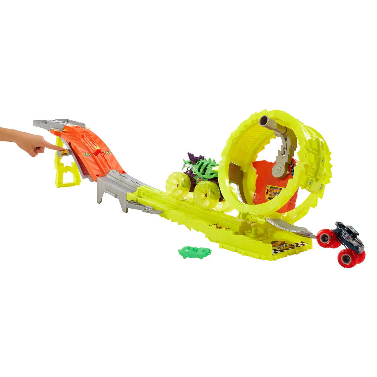 Hot Wheels Monster Trucks Power Smashers Charge & Chase Challenge Track Set - Image 3