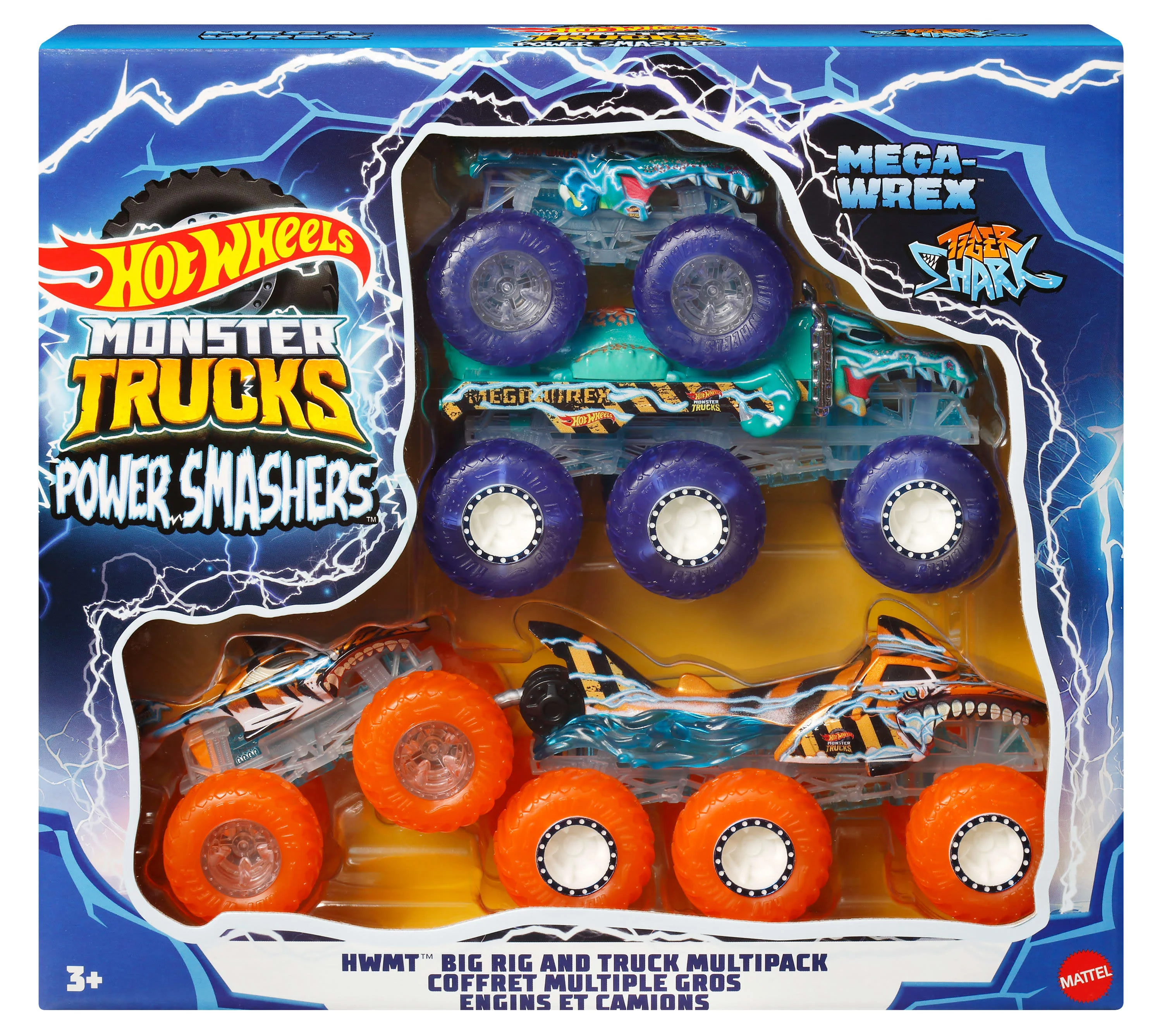 Hot Wheels Monster Trucks Power Smashers Truck & Big Rig Multipack - Image 5