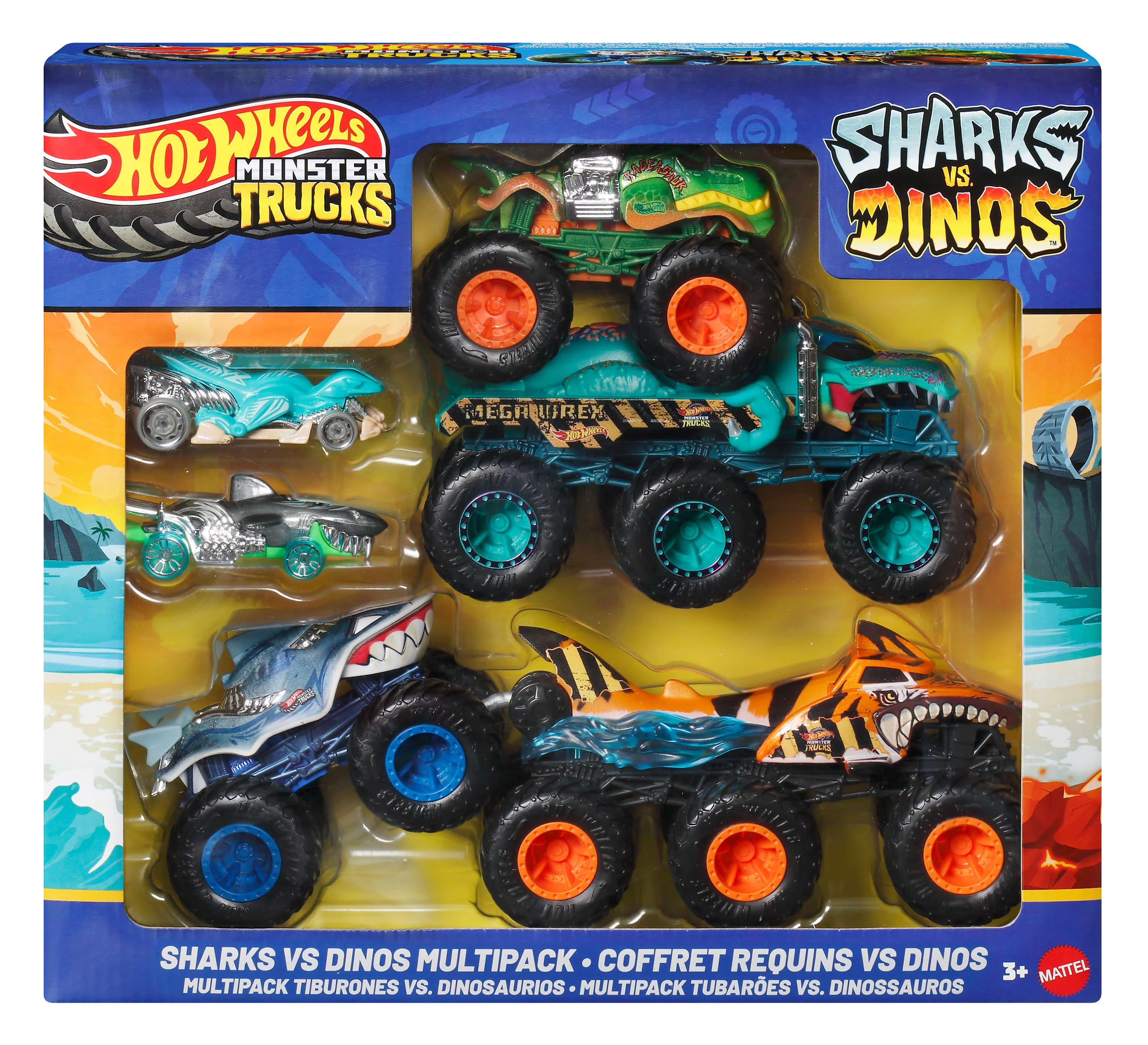 Hot Wheels Monster Trucks Sharks vs Dinos Multipack - Image 6