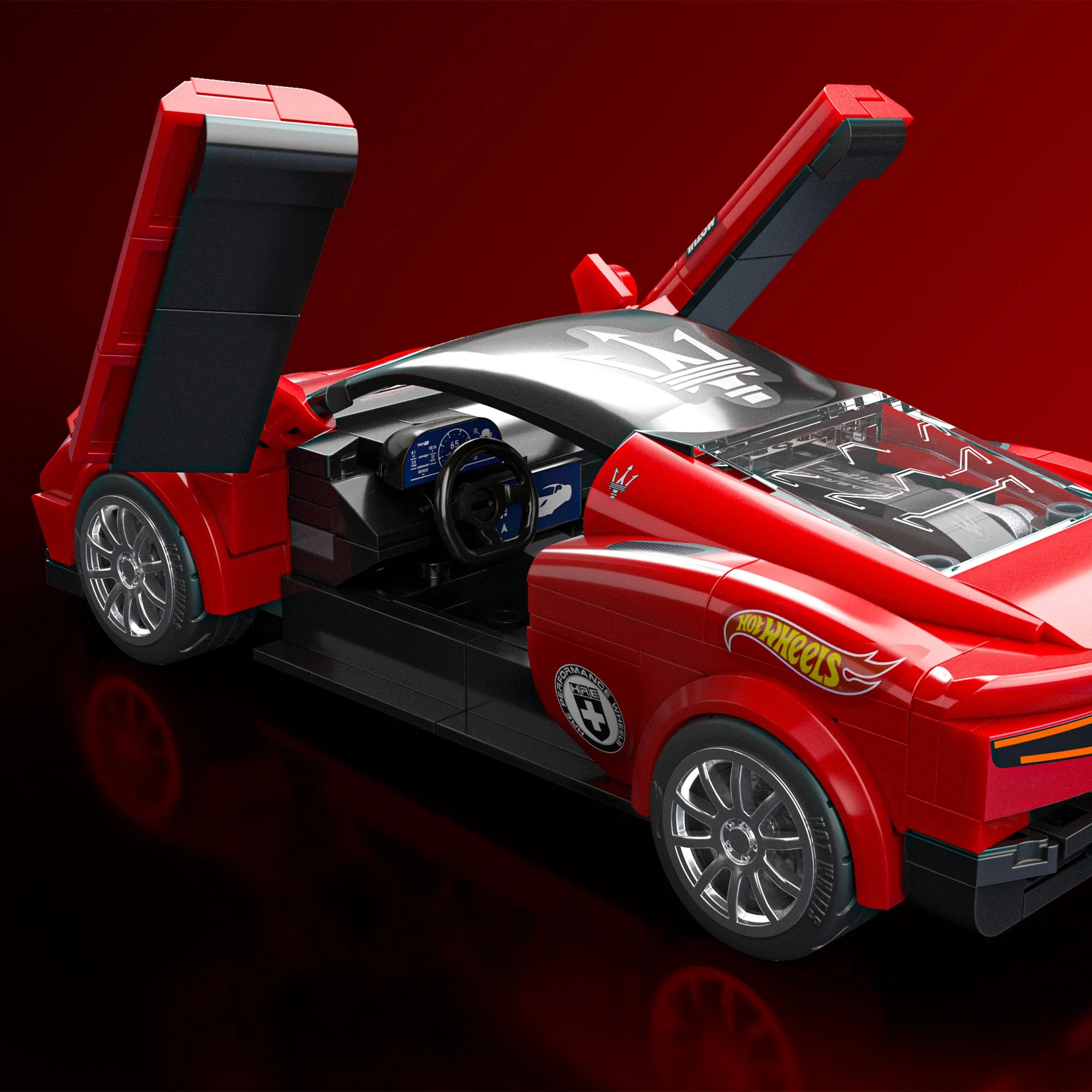Mattel Brick Shop Hot Wheels Maserati MC20 Building Set - Image 5