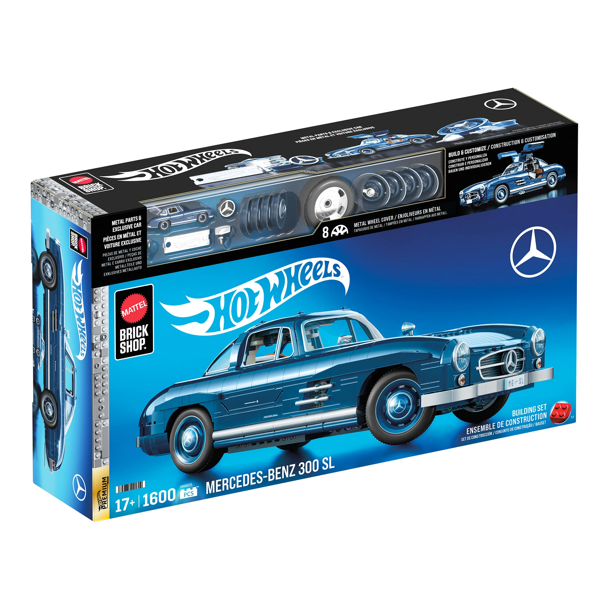 Mattel Brick Shop Hot Wheels Mercedes-Benz 300 SL Building Set - Image 10
