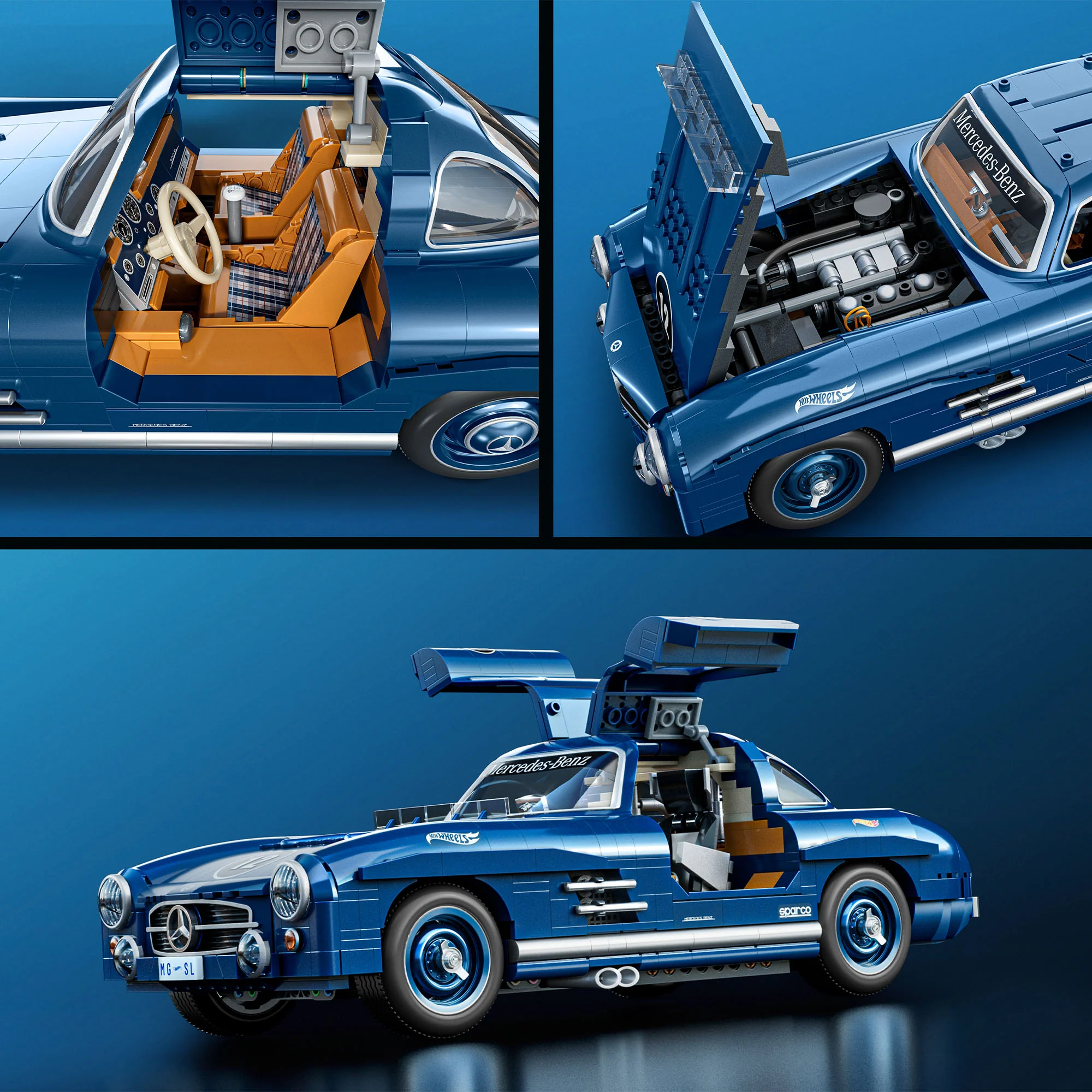 Mattel Brick Shop Hot Wheels Mercedes-Benz 300 SL Building Set - Image 5