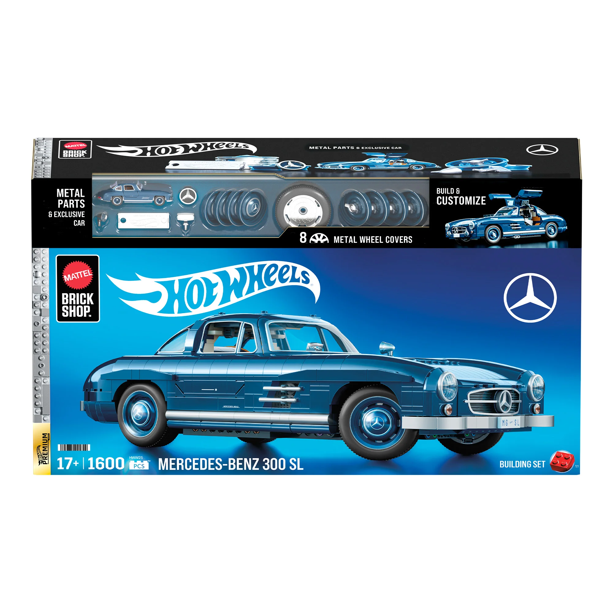 Mattel Brick Shop Hot Wheels Mercedes-Benz 300 SL Building Set - Image 9